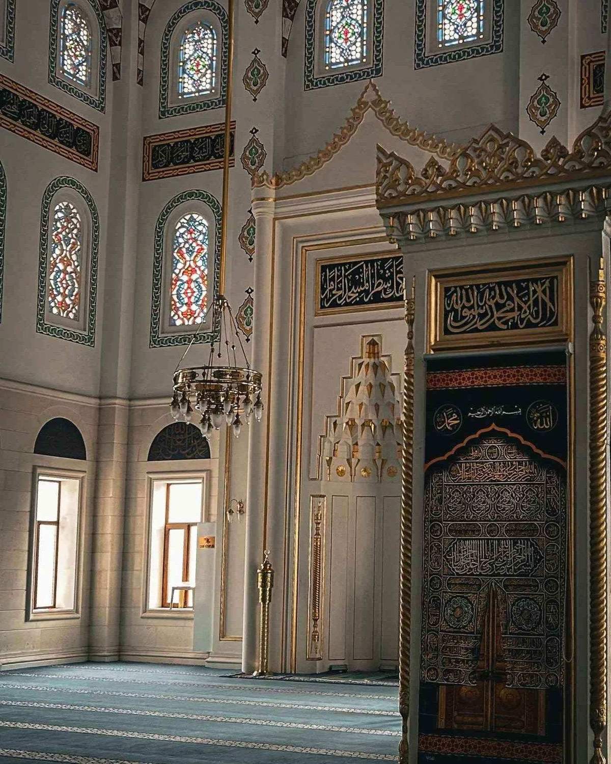 Geometric arches of a mosque interior